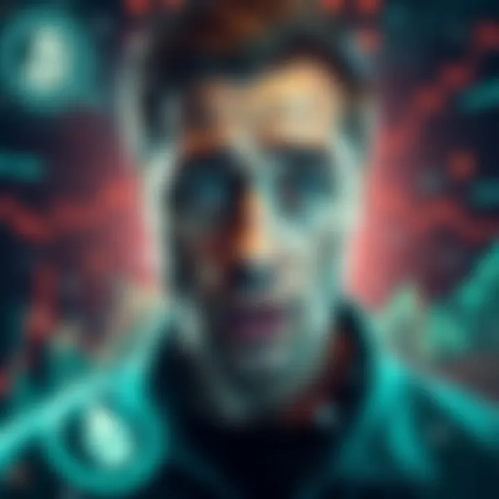 A person with a concerned expression, surrounded by cryptocurrency symbols and graphs, illustrating the risks of self-custody in crypto.