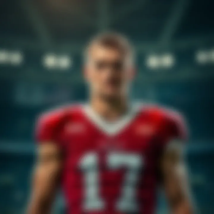 Athlete Wyatt looking serious in a sports uniform, symbolizing the weight of integrity in sports amid controversy.