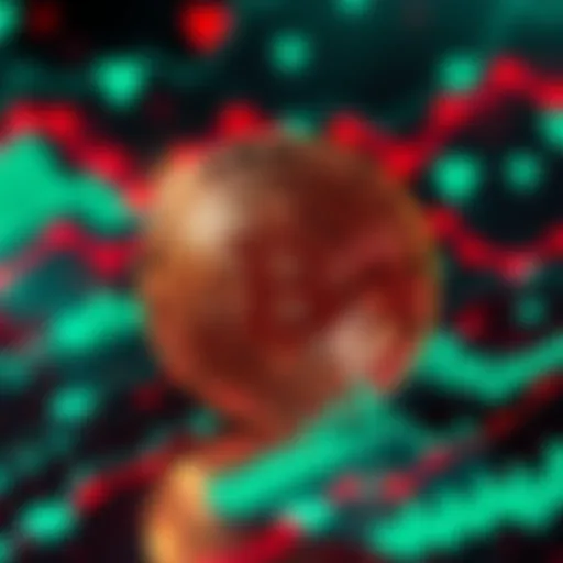 A visual representation of XDC coin with blockchain graphics in the background, illustrating its potential and current status in the market.