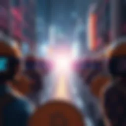 People participating in a bank run, moving cryptocurrency from exchanges to self-custody wallets.