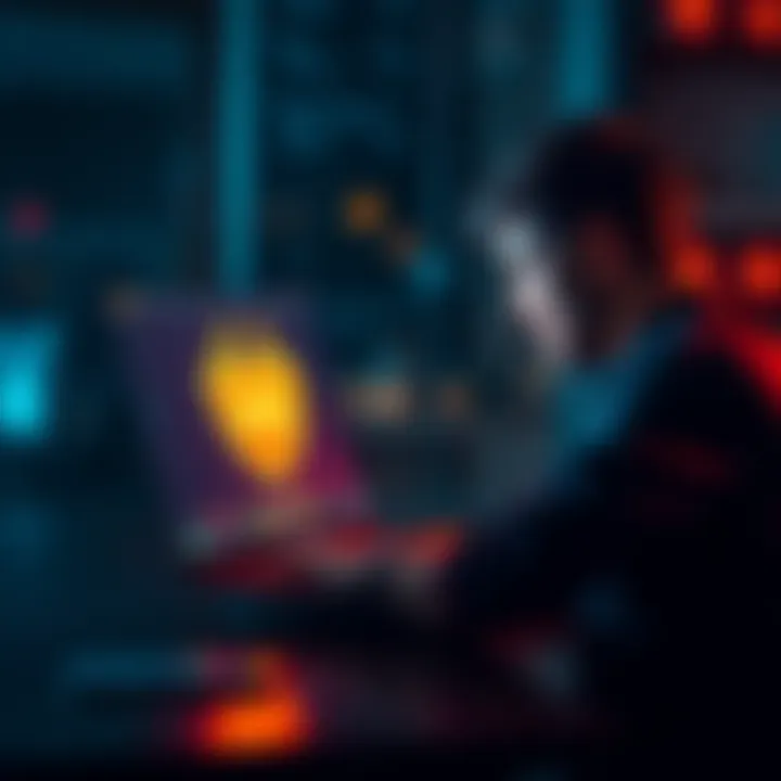 A person frustrated while trying to connect to the XMR support site on a laptop, with a VPN icon visible on the screen