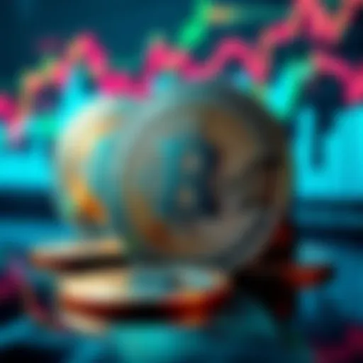 A visual representation of XRP coins with financial charts in the background, symbolizing investment growth and market trends.