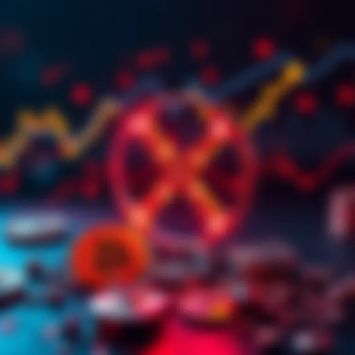 A visual representation of XRP cryptocurrency with rising value symbols and graphs, showcasing its importance in the market.