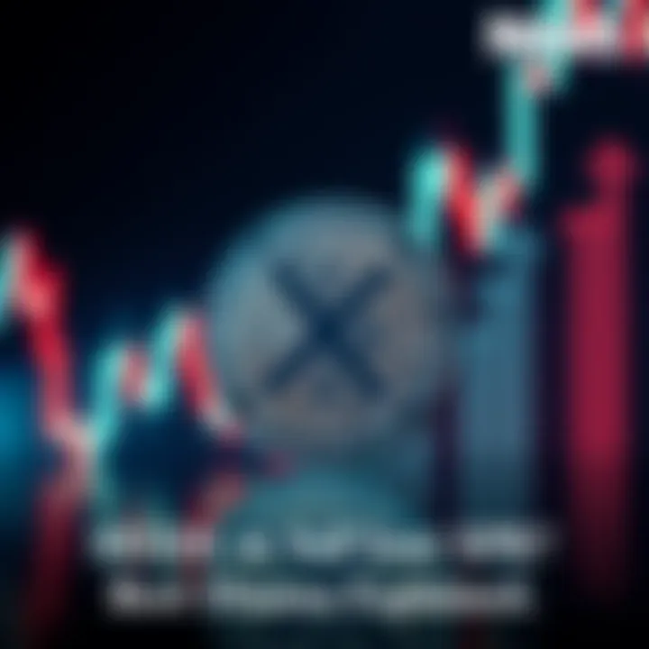 XRP coin on a fluctuating graph background A visual of an XRP coin in front of a graph showing price fluctuations, representing investment decisions