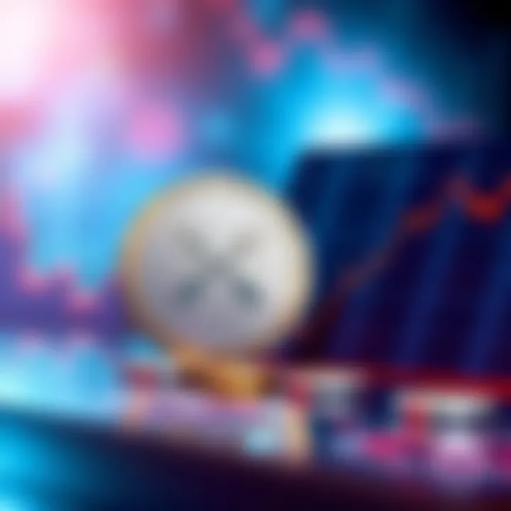 A visual representation of the XRP coin alongside a growth chart, symbolizing potential future gains.