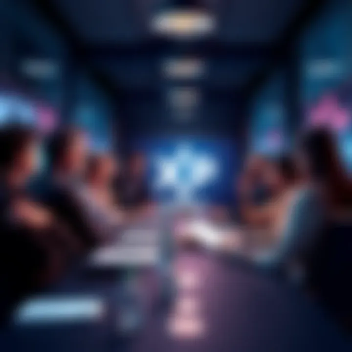 A group of people discussing XRP investment strategies during a crypto workshop