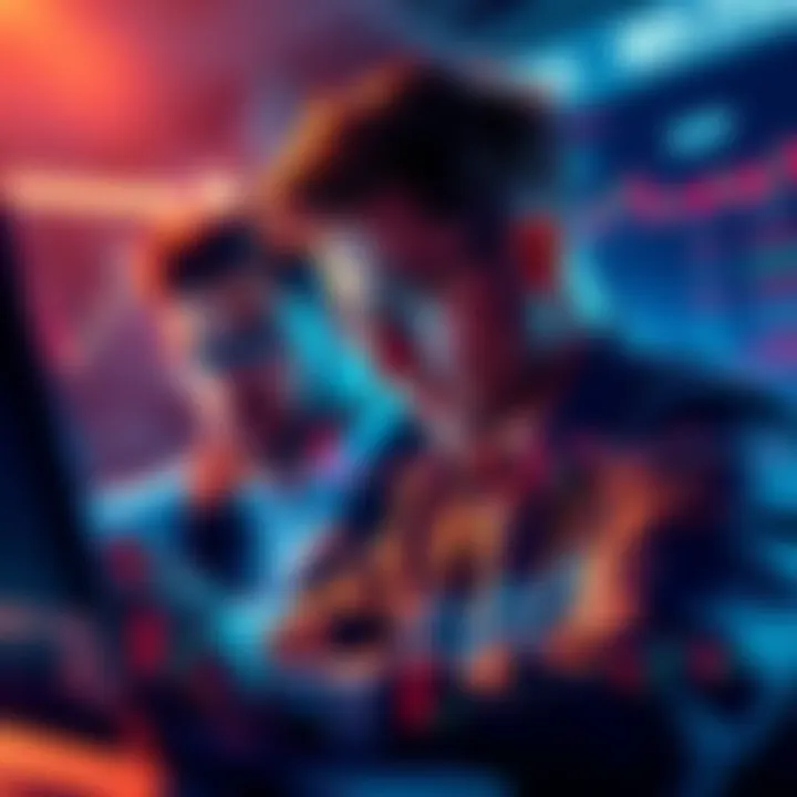 Investors analyzing XRP price charts and market trends with a focused expression