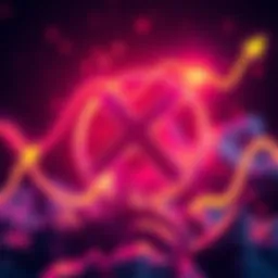 Illustration of the XRP logo with upward arrows showing a price increase, symbolizing its rise in ranking.