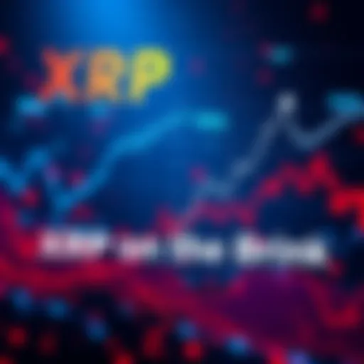A chart showing fluctuating XRP prices with upward and downward trends, symbolizing key market movements and strategies.