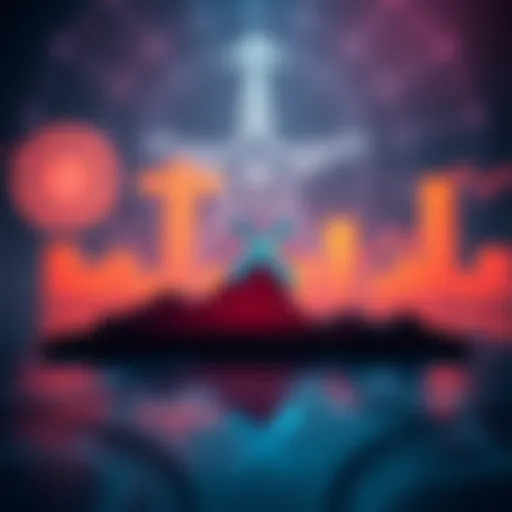 A graphic showing an upward trend in XRP's price with regulatory symbols in the background