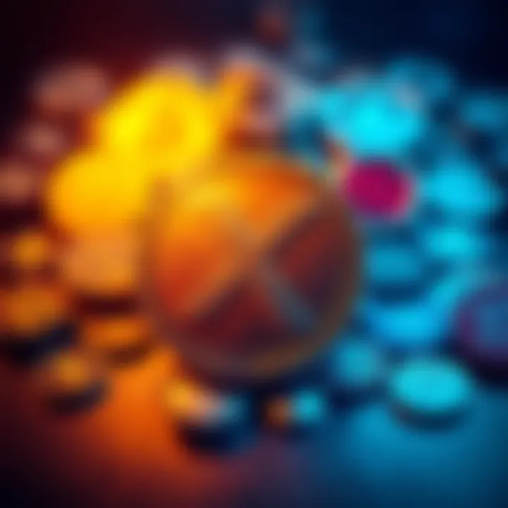 XRP cryptocurrency symbol surrounded by various stablecoin logos, showing the contrast between them