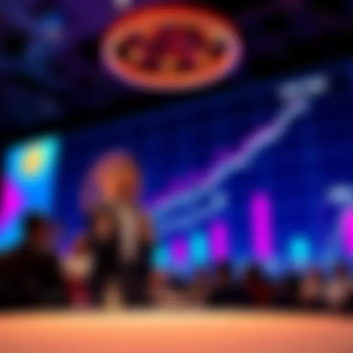 Yat Siu speaking about altcoins and Bitcoin at a conference, with a chart showing growth in altcoin investments behind him.