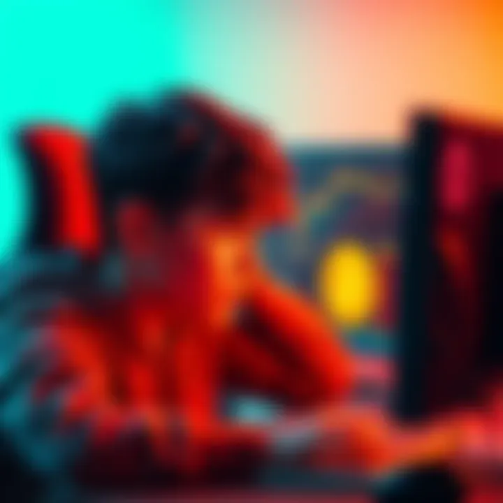 Young Buyer Struggles with Bitcoin Purchase A frustrated teenager looking at a computer screen with Bitcoin prices and bank restrictions, showing the difficulty of buying cryptocurrency