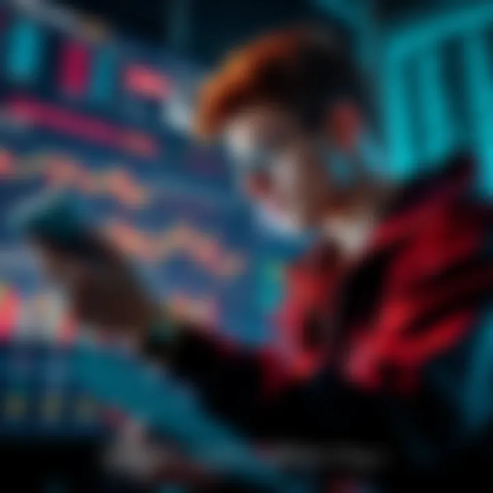 Young investor planning strategy A young person analyzing financial charts and data, looking focused on investment opportunities in niche markets.