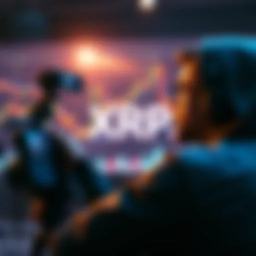 A YouTuber on camera sharing insights about XRP's price predictions with charts in the background