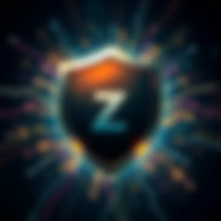 Zcash logo with a shield A shield symbolizing security surrounding the Zcash logo, representing resilience in cryptocurrency