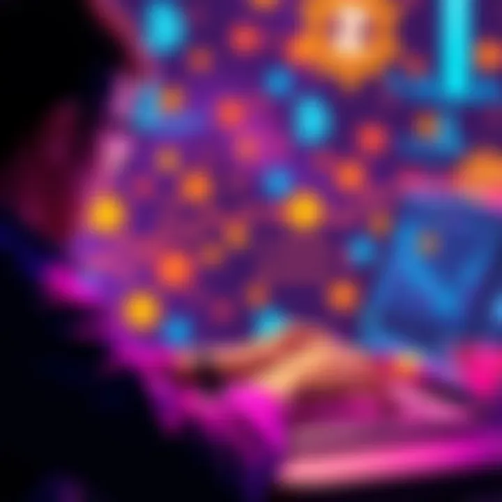 A person using a laptop to buy ZEC on a decentralized platform without KYC requirements, with cryptocurrency symbols in the background